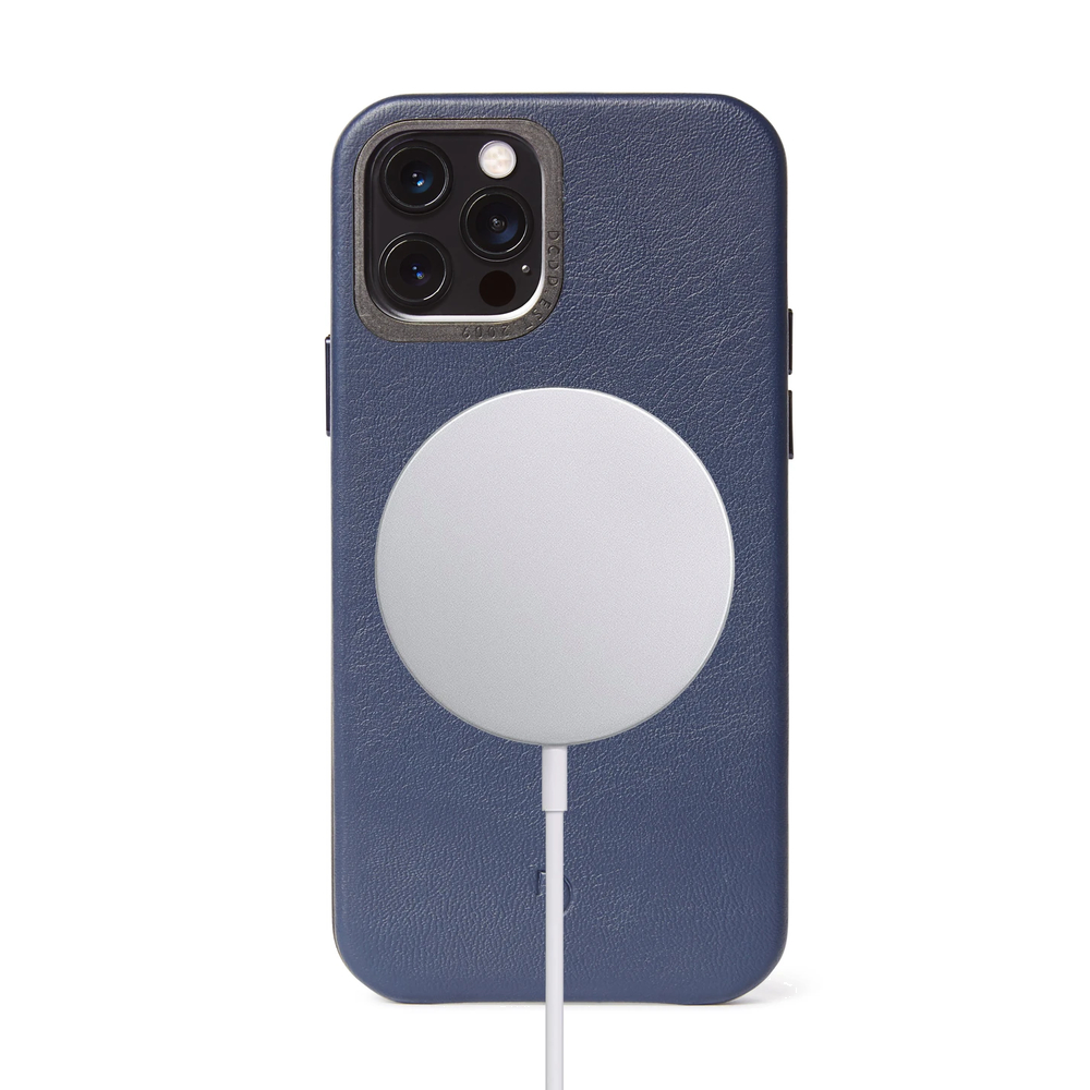 Чехол Decoded Leather Backcover - MagSafe для iPhone 12/12 Pro, кожа, синий